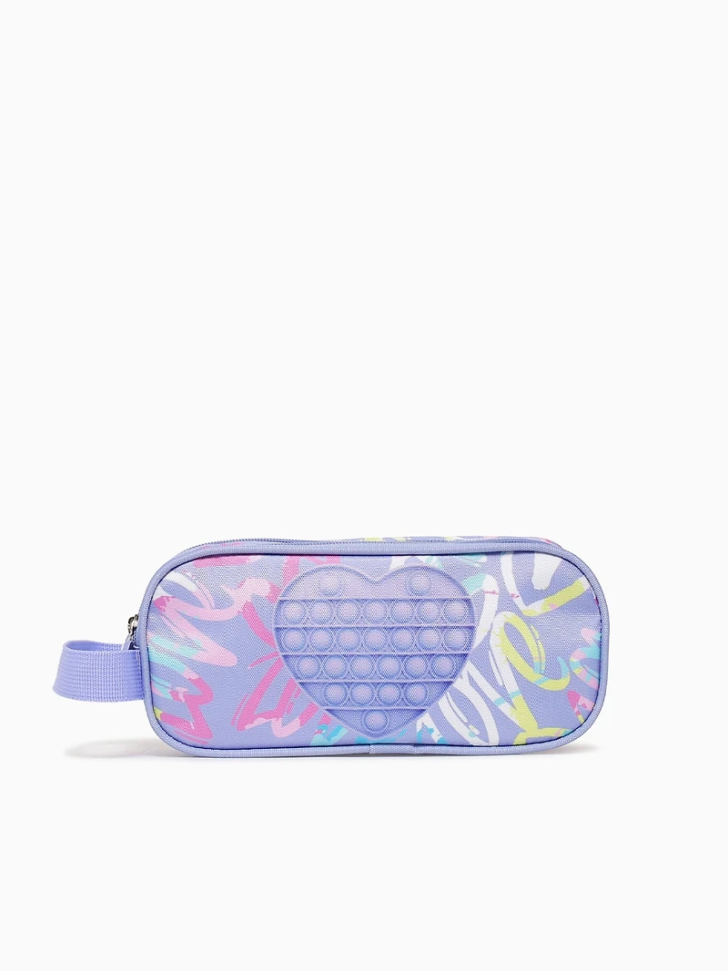 Heart Pencil Case Purple