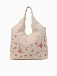 Flower Lg Shoulder Bag Beige Multi