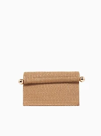 Staci Clutch Brown Raffia