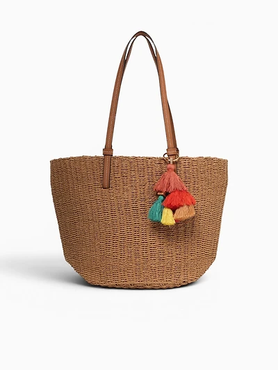 Tassel Tote Beige