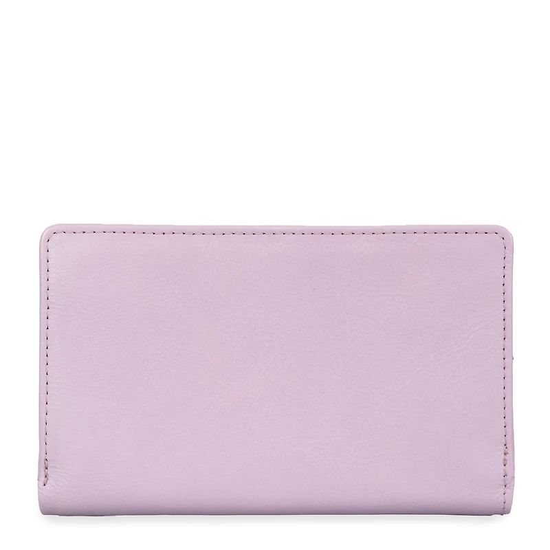 Portefeuille à rabat en cuir RFID Kara