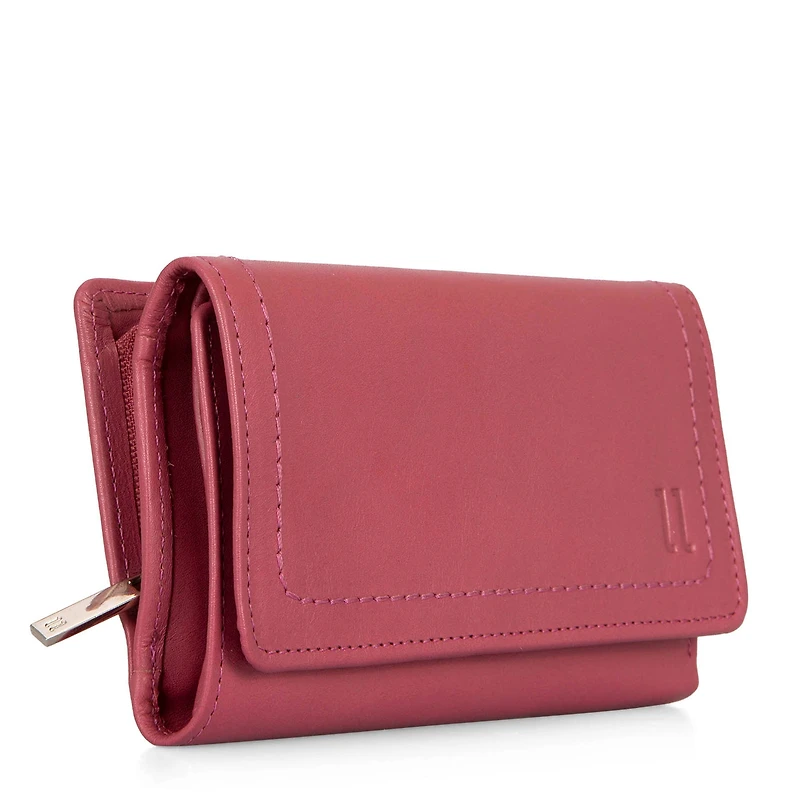 Portefeuille à rabat en cuir RFID Kara