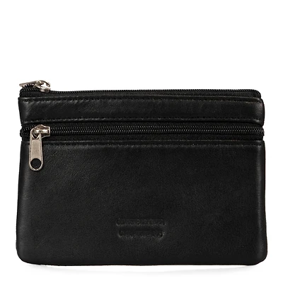 Basics Large Leather Front Zip Coin Case