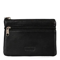 Basics Large Leather Front Zip Coin Case