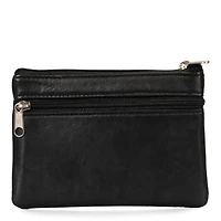 Basics Large Leather Front Zip Coin Case