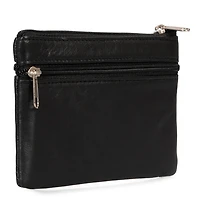 Basics Large Leather Front Zip Coin Case