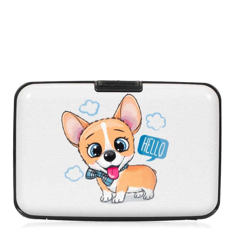 Porte-cartes en aluminium Hello Corgi