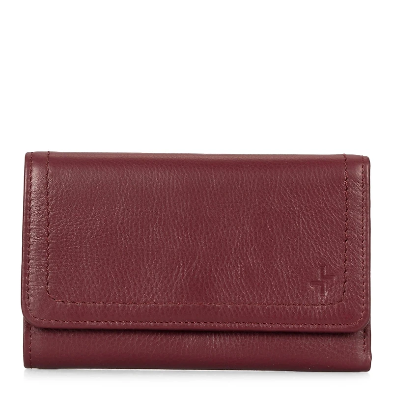 Portefeuille à rabat en cuir RFID Kara