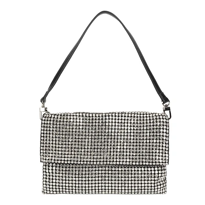 Josie Riona Glitter Clutch Handbag Silver