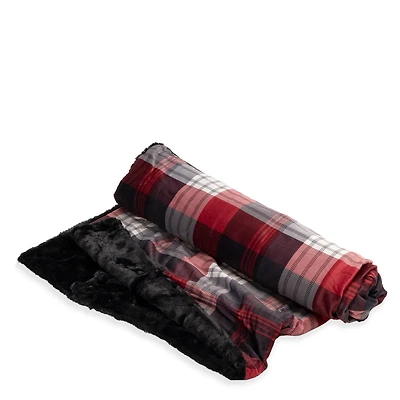 FINAL SALE S&CO Throw Rev. Faux Fur Classic Plaid