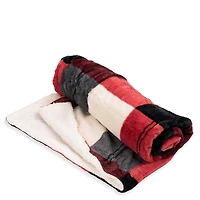 FINAL SALE S&CO Throw w. Sherpa Winter Plaid