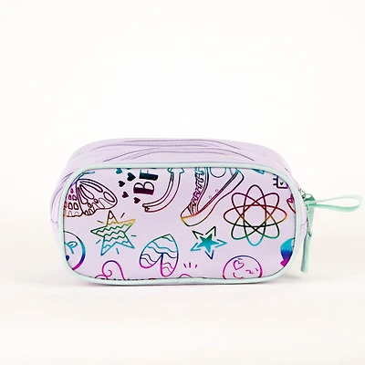 Tracker Doodle Foil Purple Pencil Case