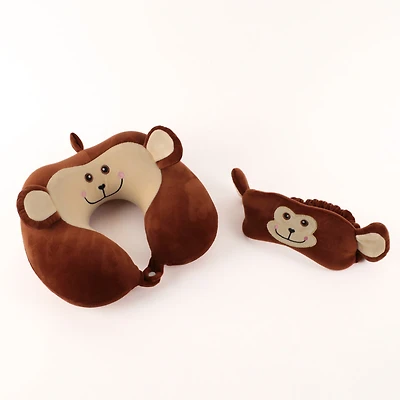 Ensemble Oreiller de Cou et Masque singe Tracker