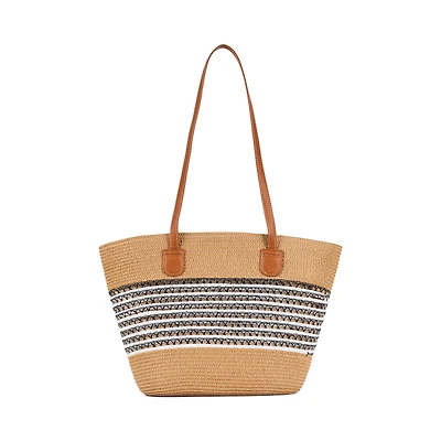 Bentley Nomad Stripe Straw Tote