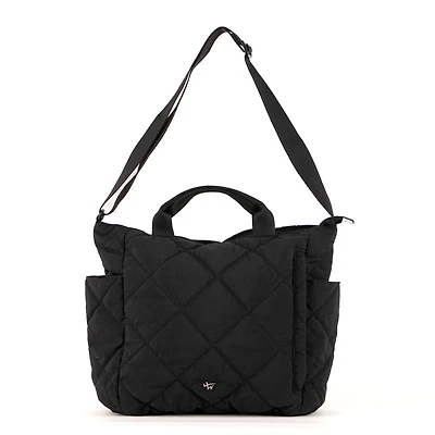 Quilted top handle crossbody