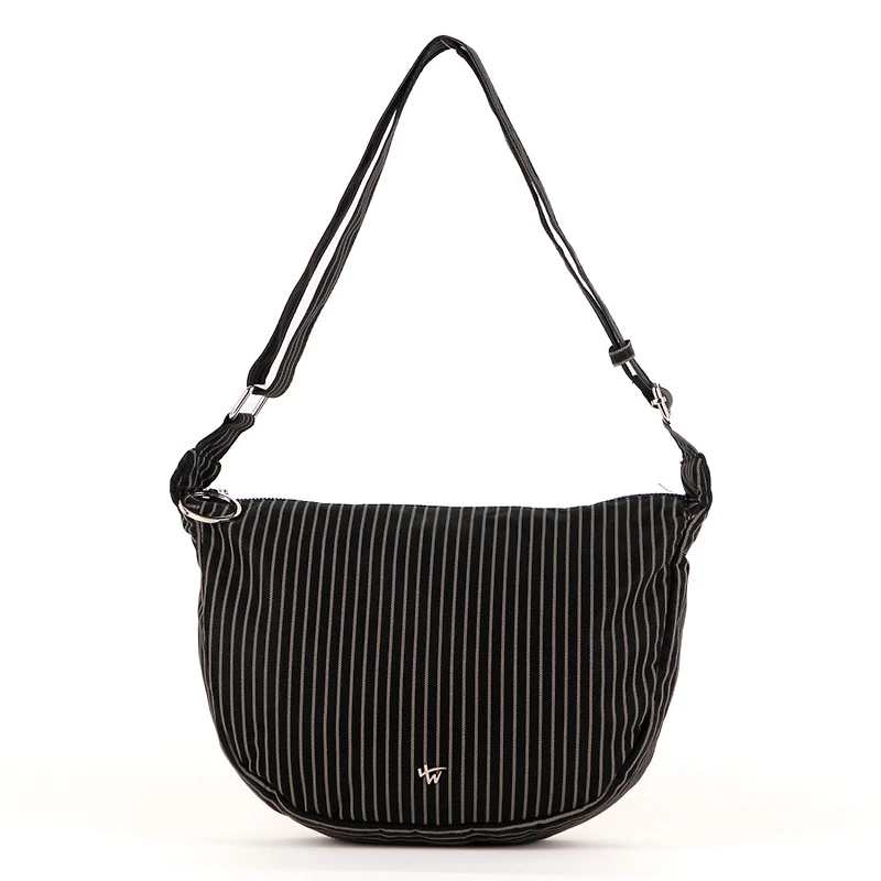 Striped crossbody hobo bag