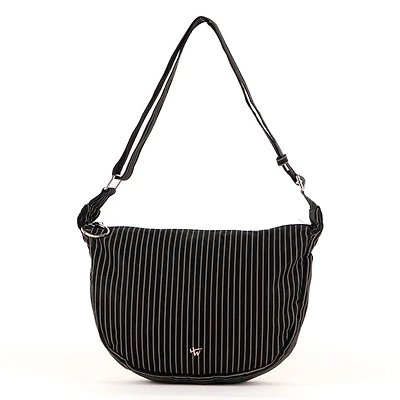 Striped crossbody hobo bag