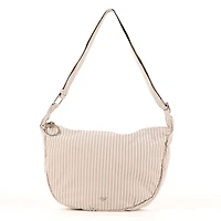 Striped crossbody hobo bag