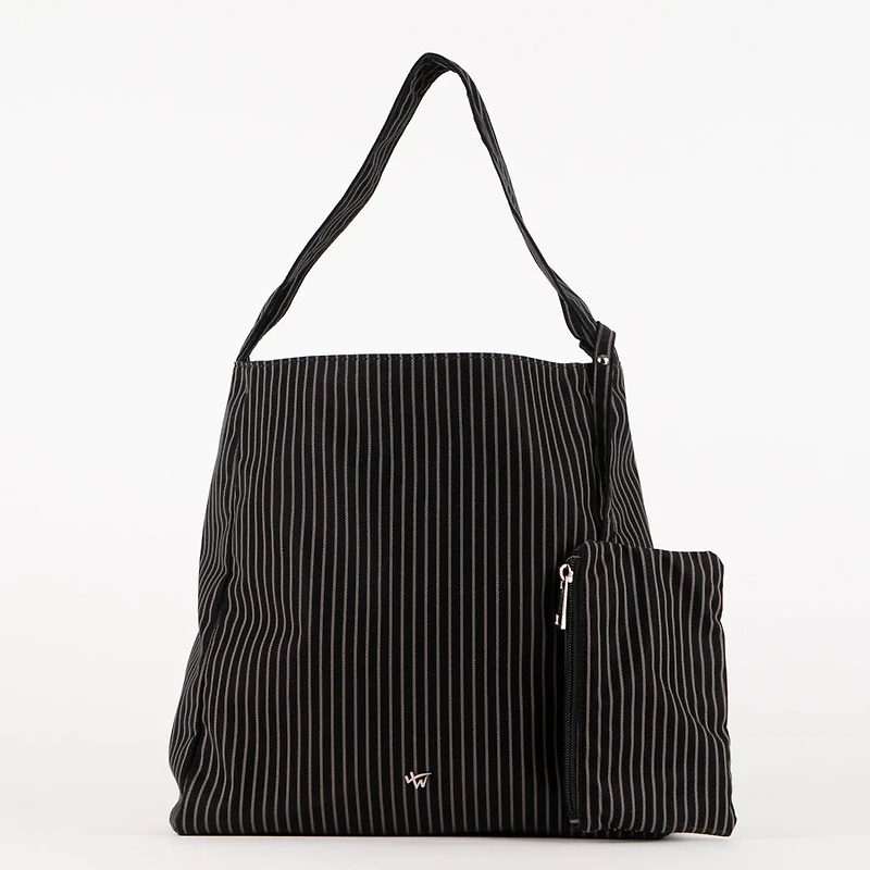 Striped hobo bag
