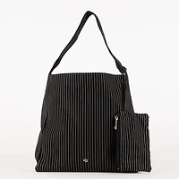 Striped hobo bag