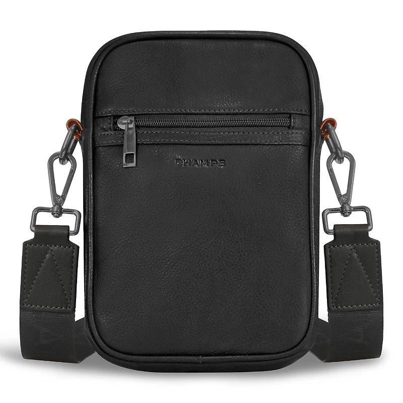 Onyx / Leather Vertical Cross-Body Bag *Drop Ship*