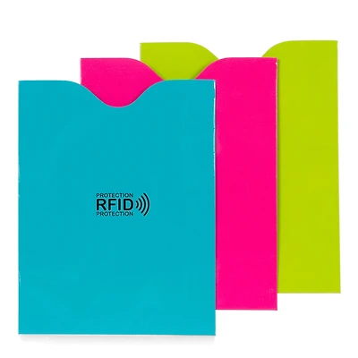 Lot de 3 protège-passeports RFID