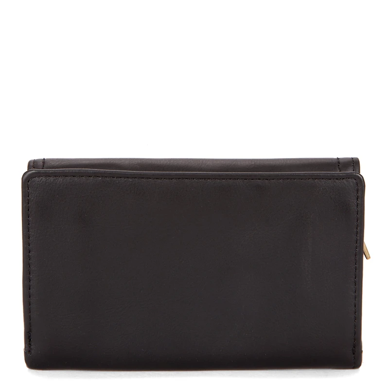 Portefeuille à rabat en cuir RFID Kara
