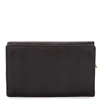 Portefeuille à rabat en cuir RFID Kara