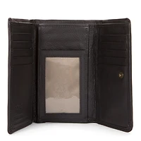 Portefeuille à rabat en cuir RFID Kara
