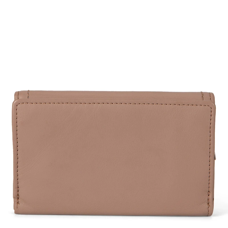 Portefeuille à rabat en cuir RFID Kara