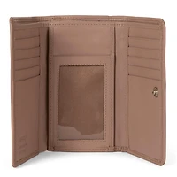 Portefeuille à rabat en cuir RFID Kara