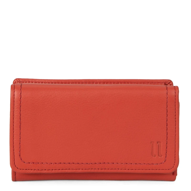 Portefeuille à rabat en cuir RFID Kara