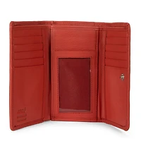 Portefeuille à rabat en cuir RFID Kara