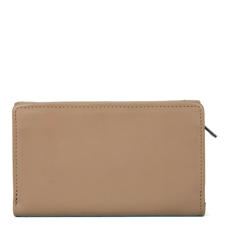 Portefeuille à rabat en cuir RFID Kara