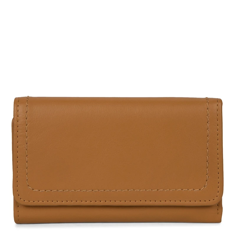 Portefeuille à rabat en cuir RFID Kara