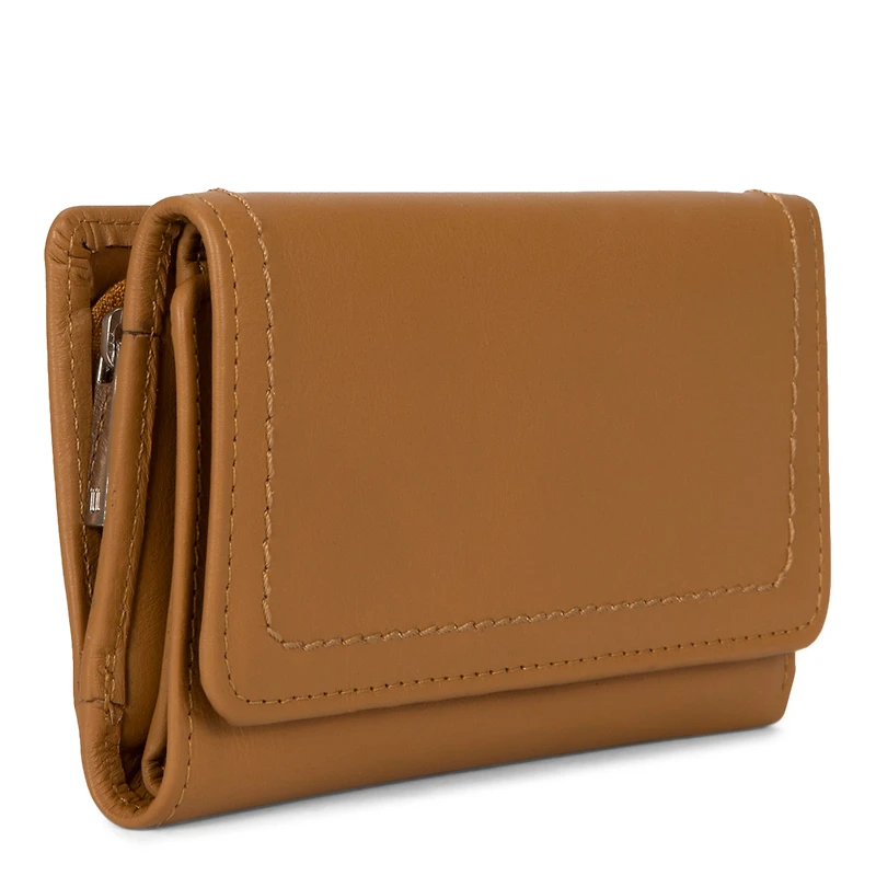 Portefeuille à rabat en cuir RFID Kara