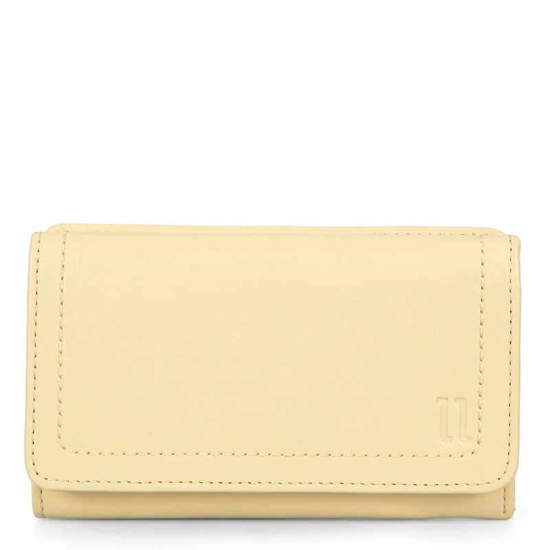 Portefeuille à rabat en cuir RFID Kara