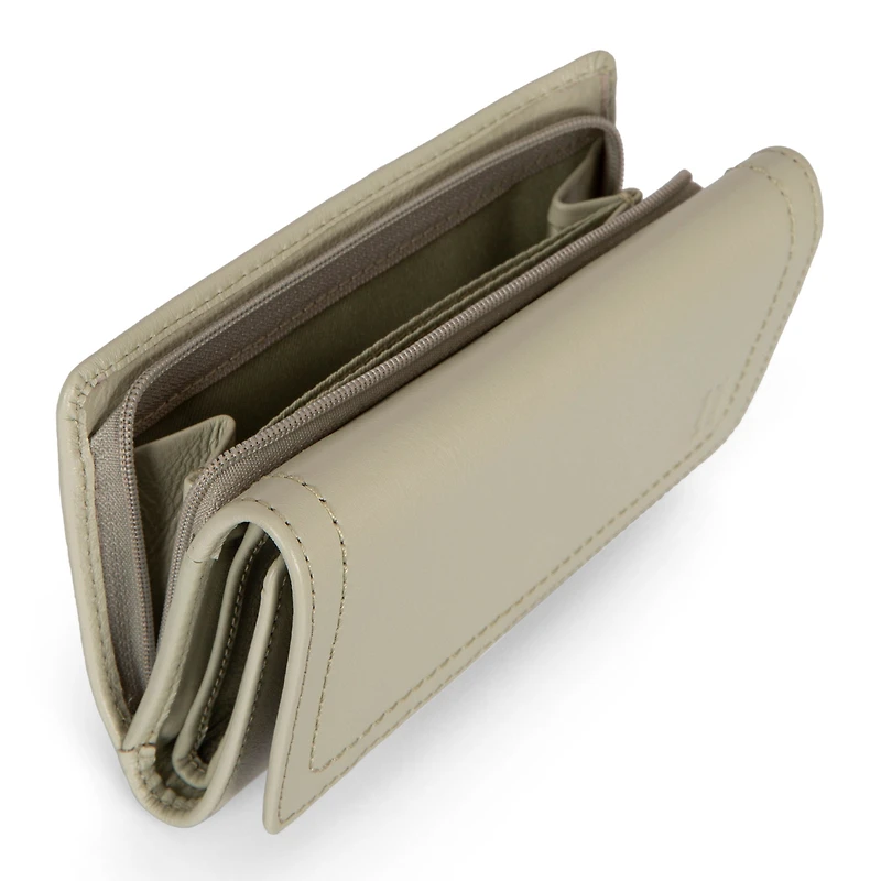 Portefeuille à rabat en cuir RFID Kara
