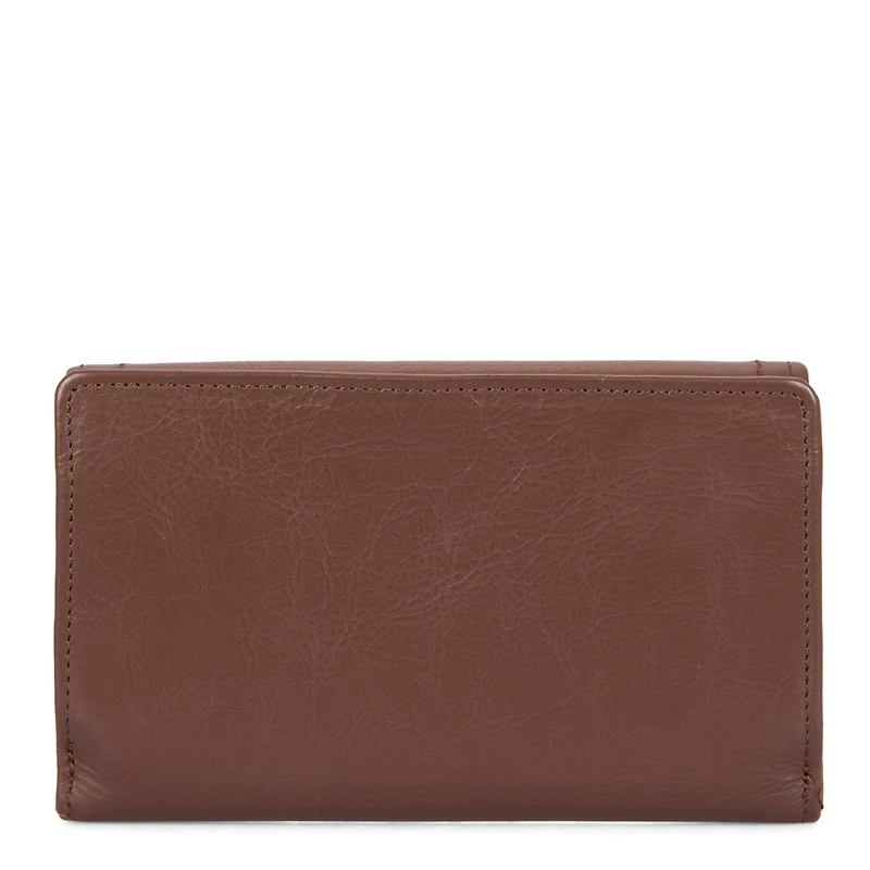 Portefeuille à rabat en cuir RFID Kara