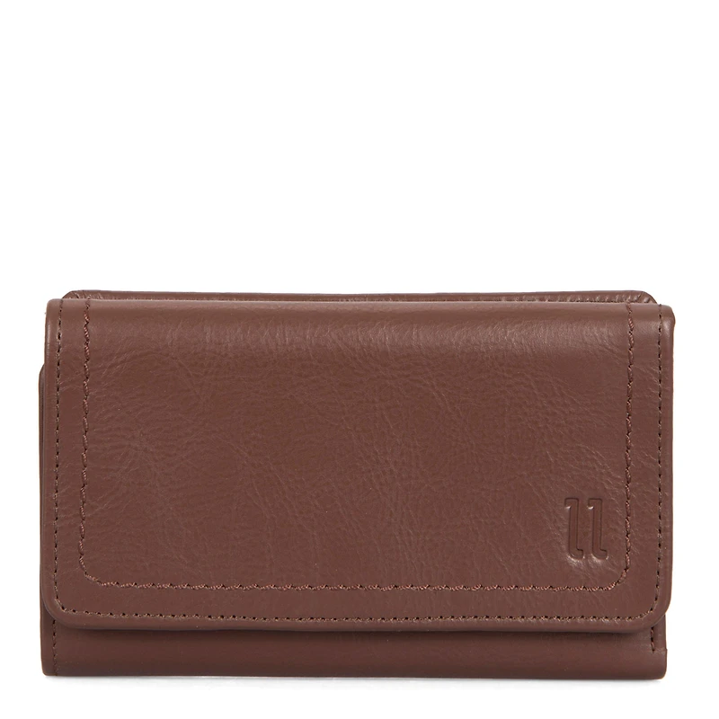 Portefeuille à rabat en cuir RFID Kara