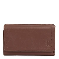 Portefeuille à rabat en cuir RFID Kara