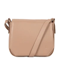Sac à rabat et bandoulière en cuir RFID