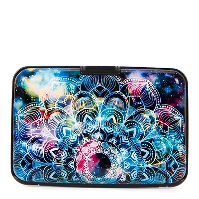 Aluminum Card Holder Rainbow Mandala