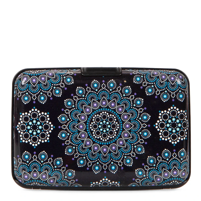 Porte-Cartes Aluminium Mandala Turquoise