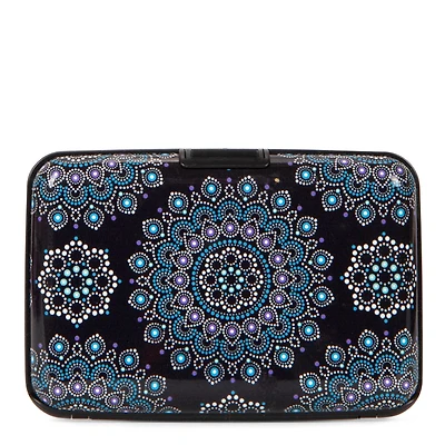 Porte-Cartes Aluminium Mandala Turquoise