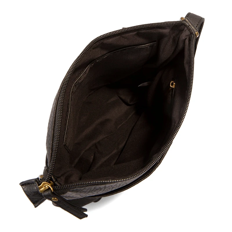 Pebbled N/S Crossbody Bag