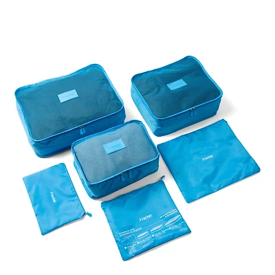 3 cubes d'emballage et 3 sacs de rangement Bleu