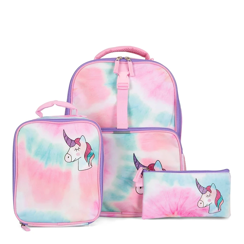 Ensemble de sac à dos 3 pièces licorne rose