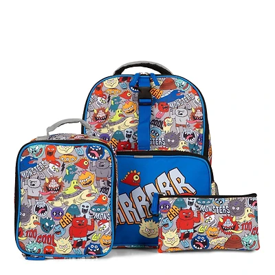 Ensemble de sac à dos 3 pièces Monstres effrayants