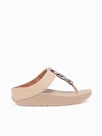Halo Bead Circle Latte Beige Leather